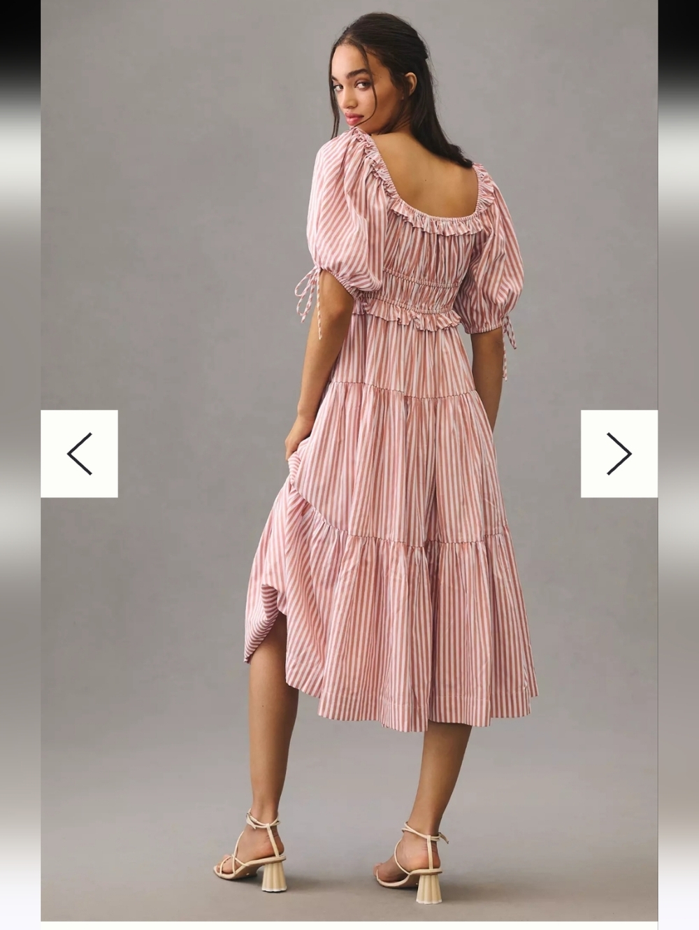 En Saison Tiered Puff-Sleeve Dress